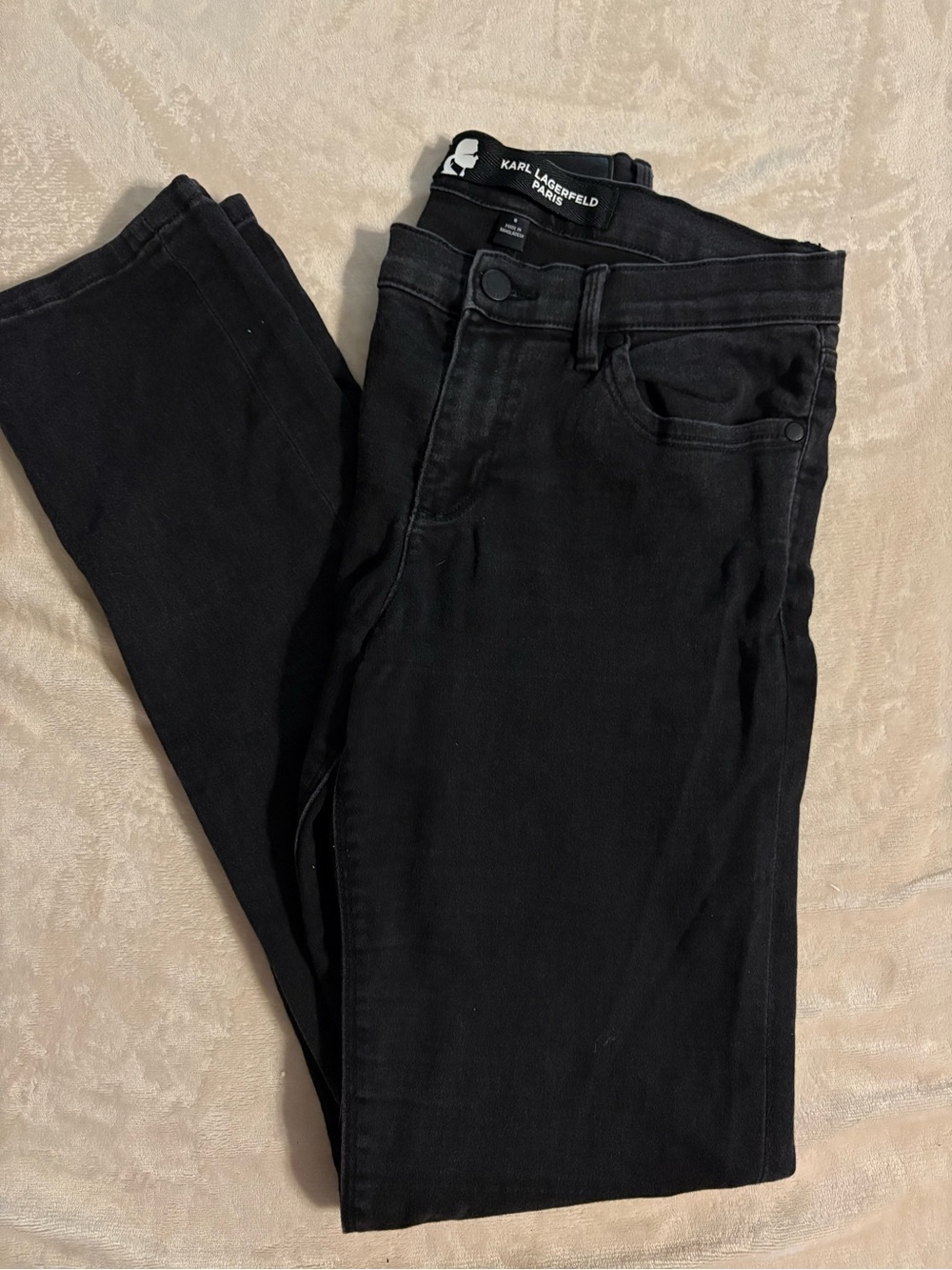 Karl Lagerfeld Men's Slim Black Stretch Jeans